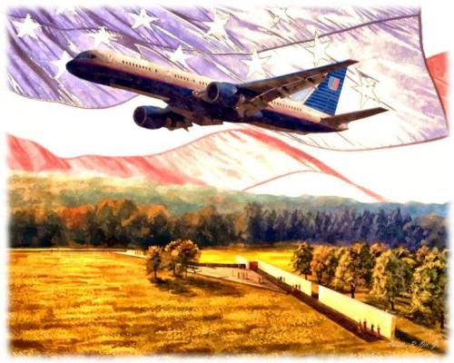Flight 93 National Memorial fine art painting by Pittsburgh artist, Charles Ott.